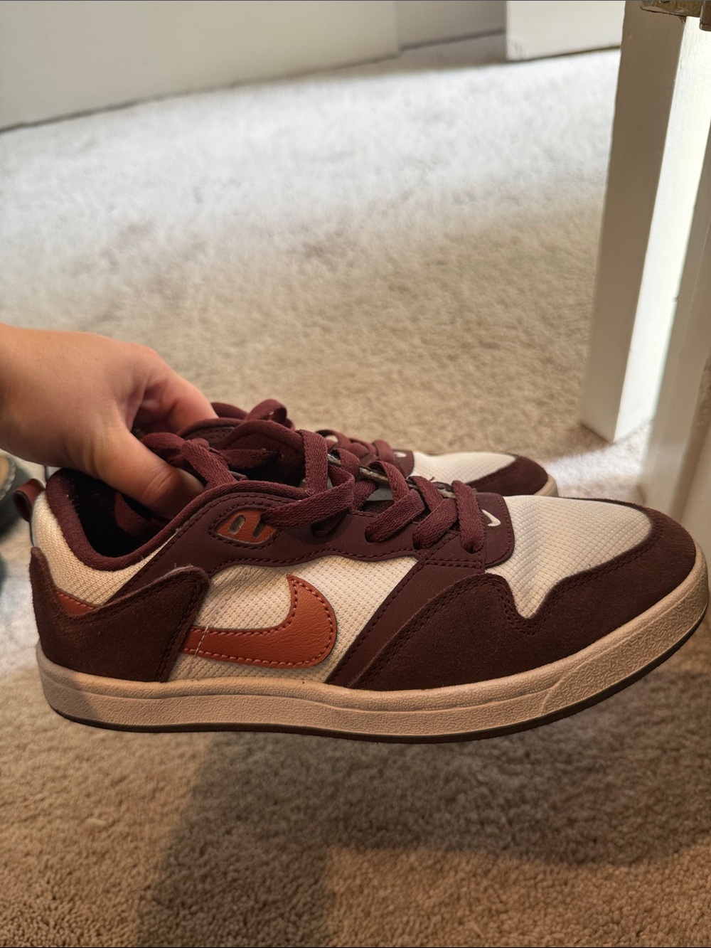 Nike Women’s Athletic Sneakers in Maroon, White & Rust
